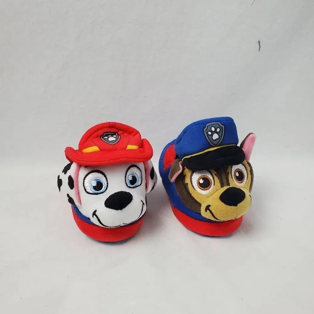 Nickelodeon Paw Patrol Toddler Slippers Chase & Marshall Skid Resistant 7 - 8